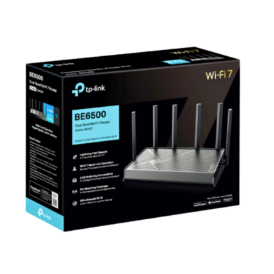 ROUTER WIRELESS BE6500 TP-LINK ARCHER BE400 WIFI 7 6.5Gbps DUAL BAND SEIS ANTENAS MESH MLO MU-MIMO mGIGABIT USB 3.0